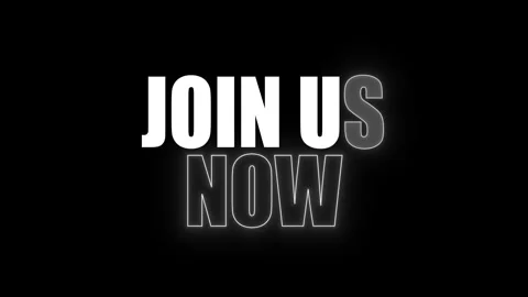 Join Us Now Neon Green Text Animation Bold Kinetic Typography Black Background Stock-Footage 337192413