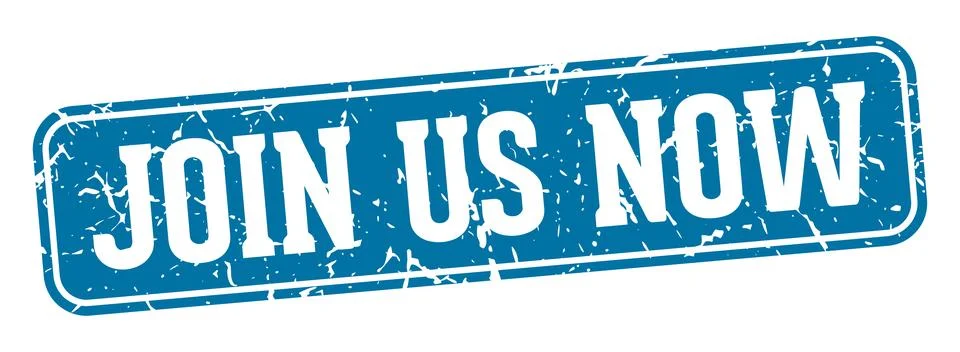 Join us now rectangular sign. join us now stamp Stock Illustration