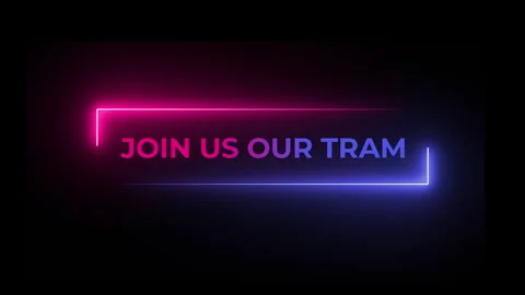 Join Us Our team text animation and glow shap round 4K Video Stock Footage 264014875