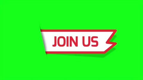 Join us paper text animation on green screen background, business banner Stock Footage 318606004