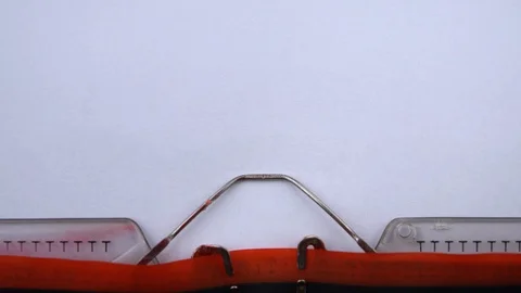 Join us - phrase printed on an old typewriter in red letters, close up. Video stock 126776646