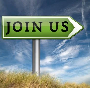 Join us sign Illustrazione stock