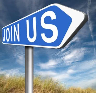 Join us sign Illustrazione stock