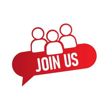 Join us speech bubble on white background, vector illustration Stock Illustration