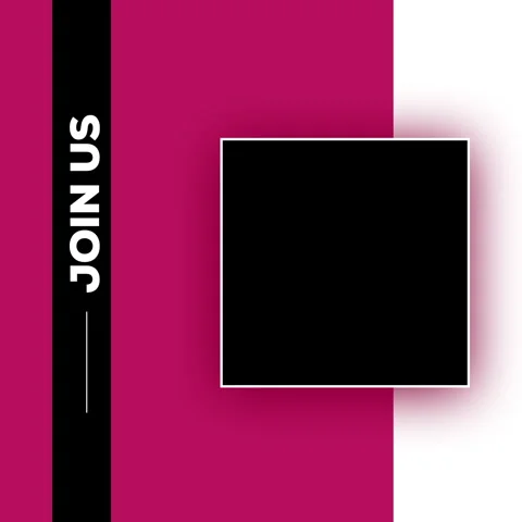 Join us, text animation with red background and black rectangle Stock Footage 248041505