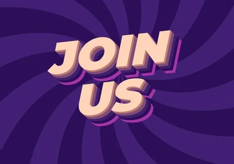 Join us. Text effect in good colors with 3D style Stock Illustration