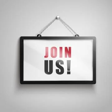 Join us text sign Stock Illustration