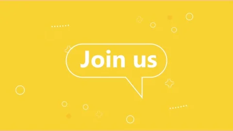 Join us text on speech bubble, marketing call to action for engaging audien.. Stock Footage 333429839