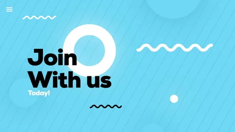 Join with us today, text animation with black text and blue background Stock Footage 242488349