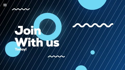 Join with us today, text animation with white text and black blue background Stock Footage 242488637