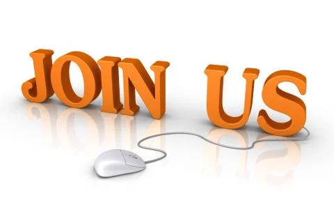 Join us using the computer mouse Ilustración de archivo