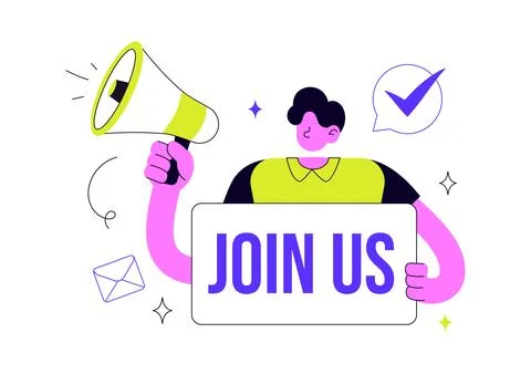 Join Us Vector Illustration Featuring Recruitment Campaign, Hiring Announce.. Stock Illustration