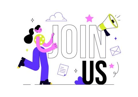 Join Us Vector Illustration Featuring Recruitment Campaign, Hiring Announce.. Stock Illustration