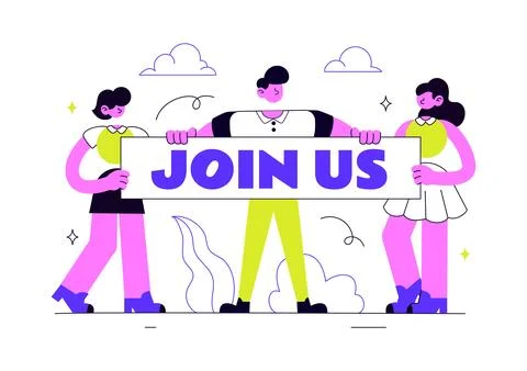 Join Us Vector Illustration Featuring Recruitment Campaign, Hiring Announce.. Stock Illustration