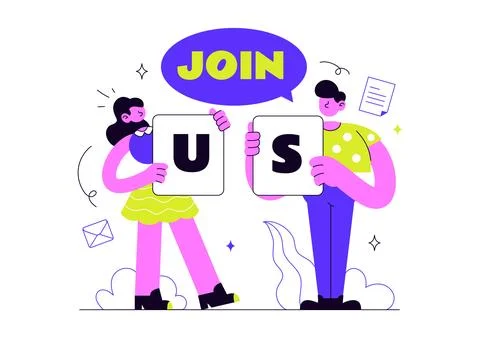 Join Us Vector Illustration Featuring Recruitment Campaign, Hiring Announce.. Stock Illustration