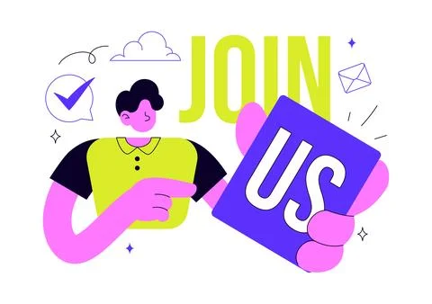 Join Us Vector Illustration Featuring Recruitment Campaign, Hiring Announce.. Stock Illustration