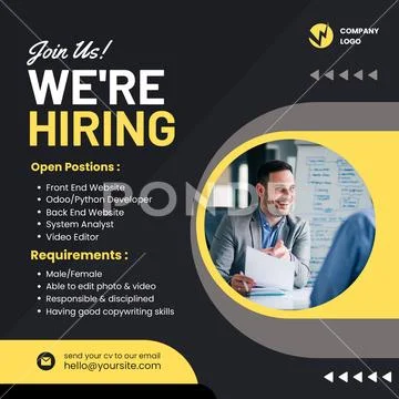 Join us we are hiring open positions and requirements for job seekers PSDテンプレート