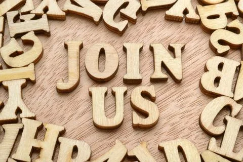 Join us words Join us words. Invitation concept Stock Photos