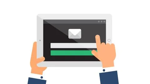 Join Web Page Entering Authentication Data Stock Illustration