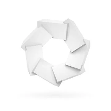 Join white shiny glossy plastic cubes イラスト素材