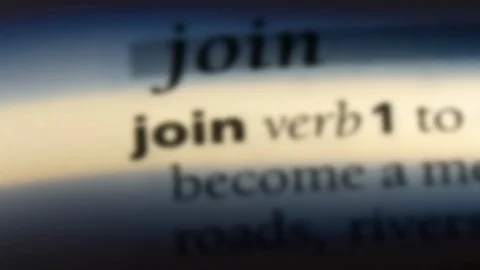 Join word in a dictionary. Stock Footage 99561766