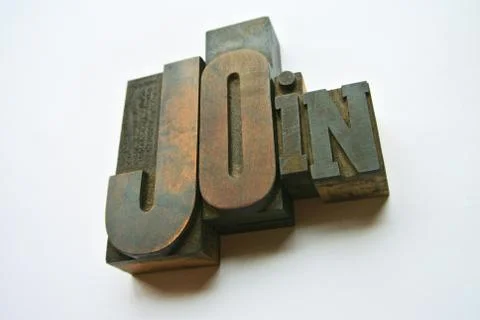 Join word formed with typography Stock Photos