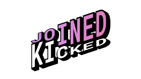 JOINED vs KICKED, 3D Text Animation in Isometric View with Opposite Word Motion Stock Footage 314263593
