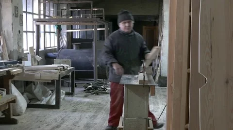 Joiner at the bench Stock Footage 59792689