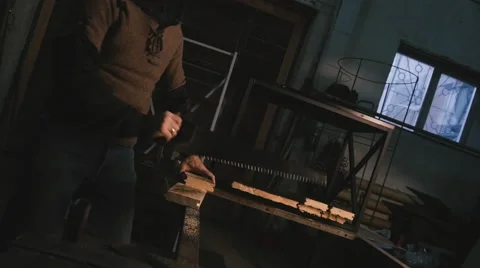 Joiner working in the studio. Slowmotion Stock Footage 59004763