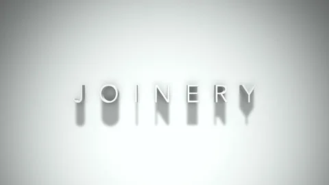 Joinery 3D title animation with shadows on a white background Video stock 297798321
