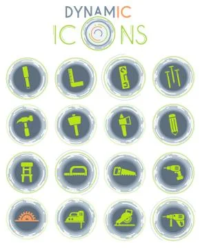 Joinery dynamic icons Stock Illustration