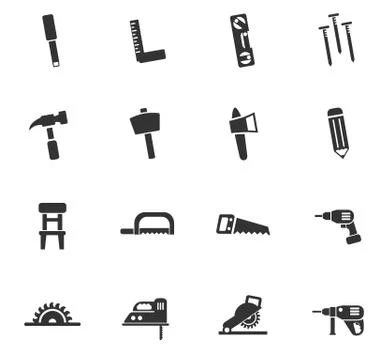 Joinery icon set Stock Illustration