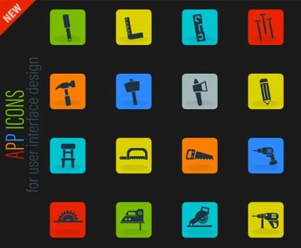 Joinery icon set Stock Illustration