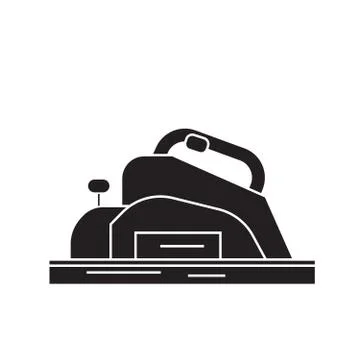 Joinery machine black vector concept icon. Joinery machine flat illustration Stock Illustration