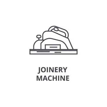 Joinery machine vector line icon, sign, illustration on background, editable Stock Illustration