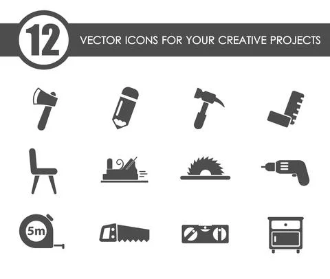 Joinery vector icons Stock Illustration