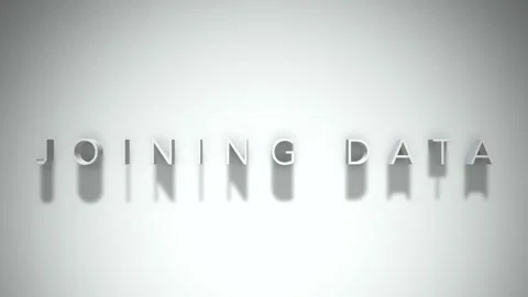 Joining data 3D title animation with shadows on a white background Stock Footage 297818003