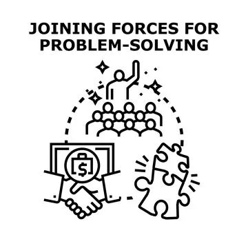 Joining forces for problem solving and business collaboration イラスト素材