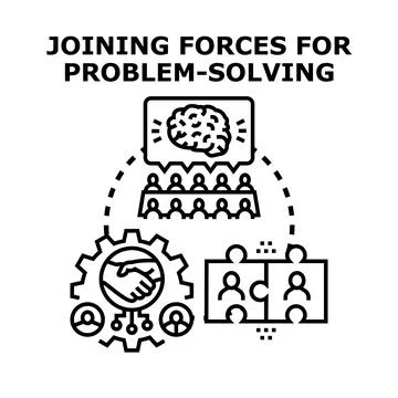Joining forces for problem solving business strategy 스톡 일러스트