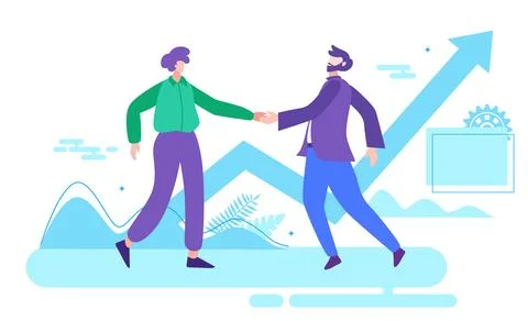 Joining hands for growth Stock Illustration