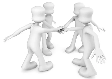 Joining of hands Stock Illustration