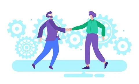 Joining hands for work and process Stock Illustration