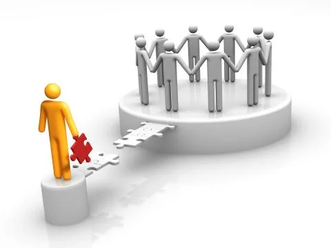 Joining to society Stock Illustration