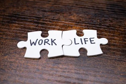Joining Work Life Words Stock Photos