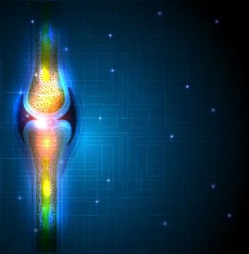 Joint anatomy abstract blue background Stock Illustration