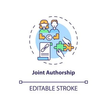Joint authorship concept icon Stock Illustration
