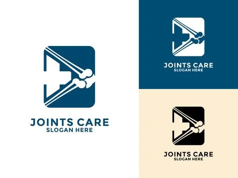 Joint bone logo vector, Bone Joint Logo designs concept, Knee Care logo tem.. Stock Illustration