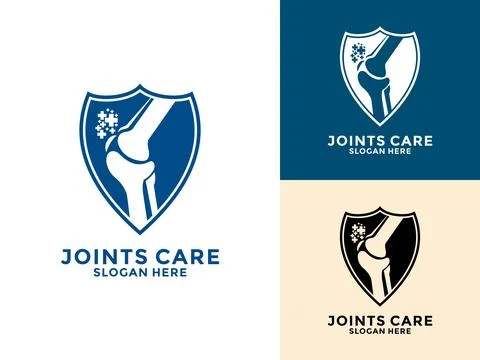 Joint bone logo vector, Bone Joint Logo designs concept, Knee Care logo tem.. Stock Illustration