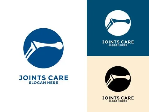 Joint bone logo vector, Bone Joint Logo designs concept, Knee Care logo tem.. Stock Illustration
