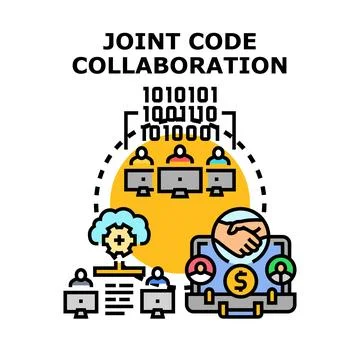 Joint code collaboration concept working on software development Stock-Illustration
